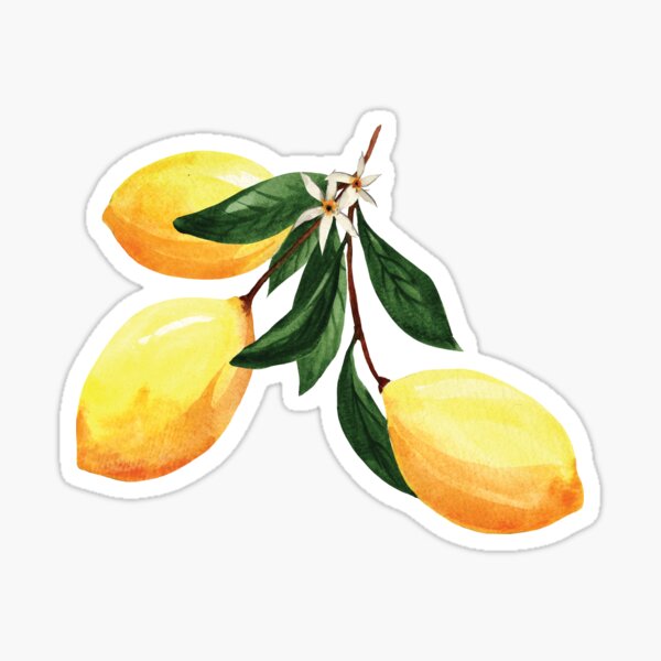 Item preview, Juicy lemon branch watercolor illustration designed and sold by pinkyfish1010.