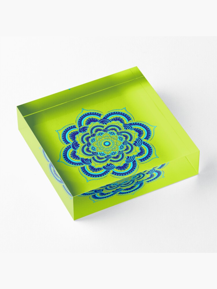 Alternate view of Namaste Olive version Acrylic Block