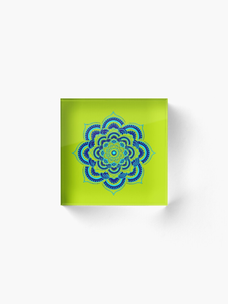 Alternate view of Namaste Olive version Acrylic Block