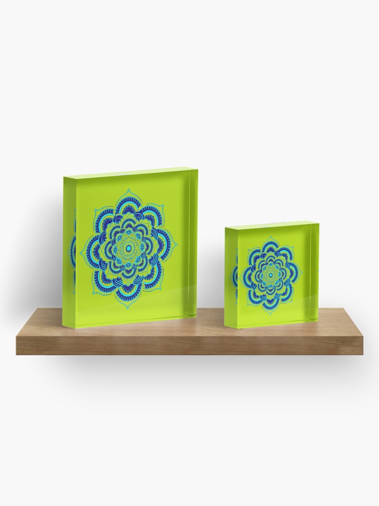 Alternate view of Namaste Olive version Acrylic Block
