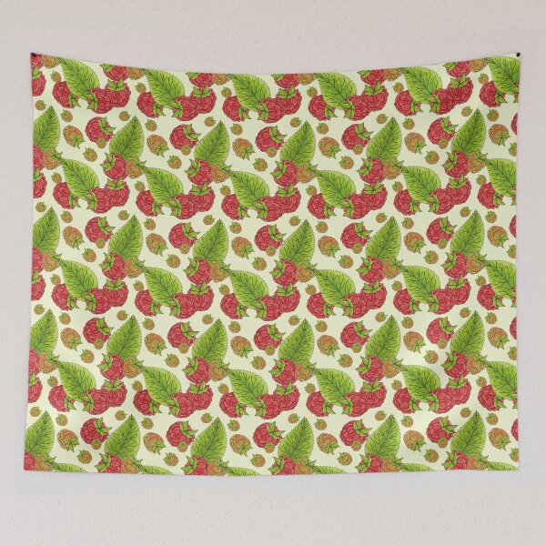 Item preview, Cute Raspberry And Leaves Seamless Pattern designed and sold by Ayesha Saleem.