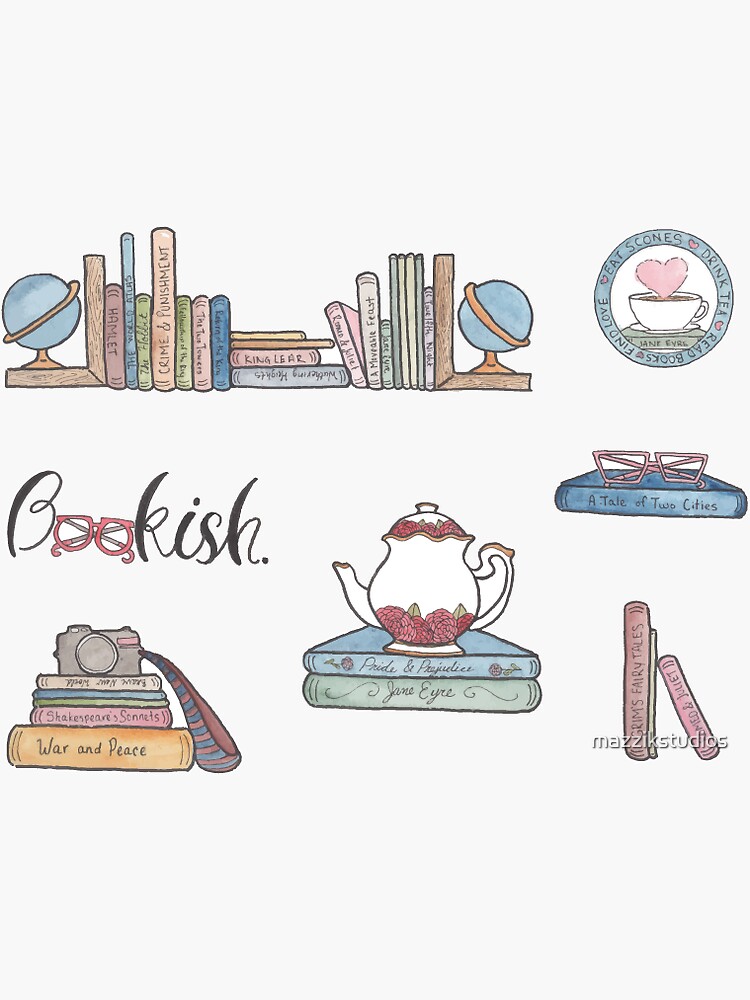 "Book Lovers' Sticker Pack " Sticker for Sale by mazzikstudios | Redbubble