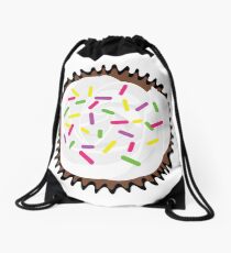 Chocolate Cupcake with Sprinkles Drawstring Bag