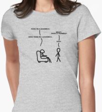 Sudo make me sandwich Women's Fitted T-Shirt