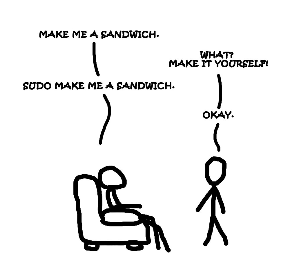 sudo make me a sandwich text only