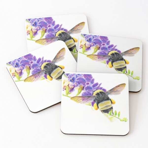 Item preview, Bumble bee on purple flowers designed and sold by Artz-by-Karlene.