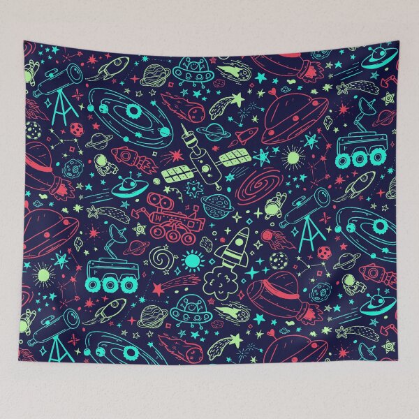 Item preview, Space Galaxy Doodle Pattern Colourful designed and sold by CherieTree.