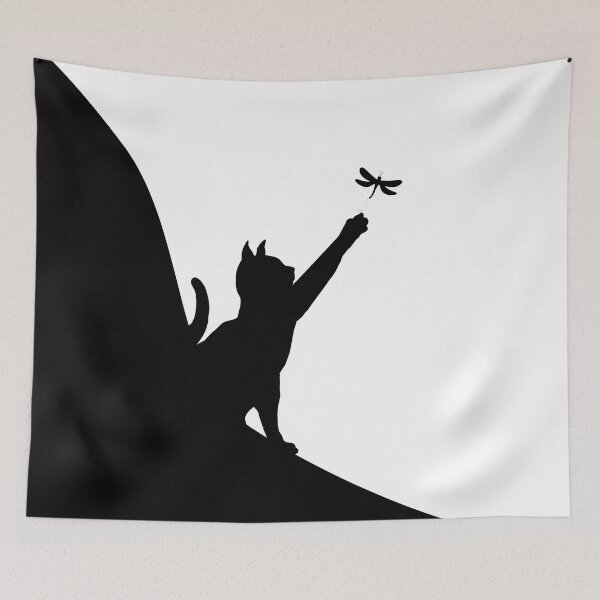 Item preview, Cat silhouette black and white designed and sold by studioMoSa.