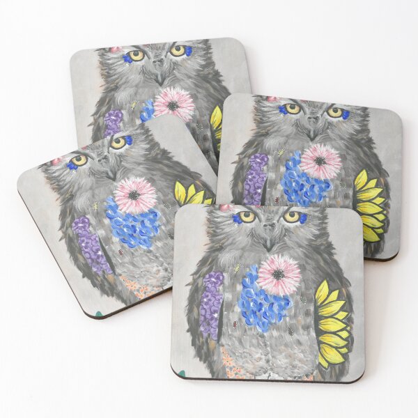 Item preview, Floral Owl Standing designed and sold by DaisyloveArt.