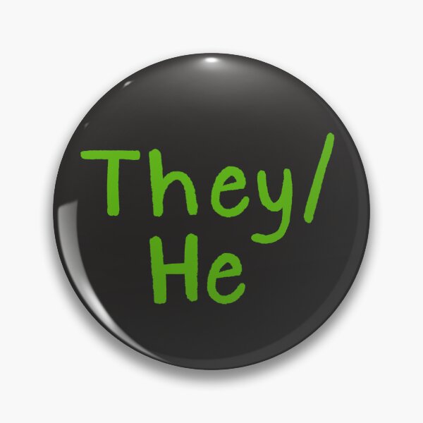 Item preview, Black They/He (Green Text) designed and sold by Smoltsuki.