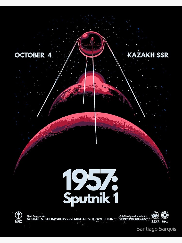 1957 Sputnik 1 Premium Matte Vertical Poster Sold By Davioliveira