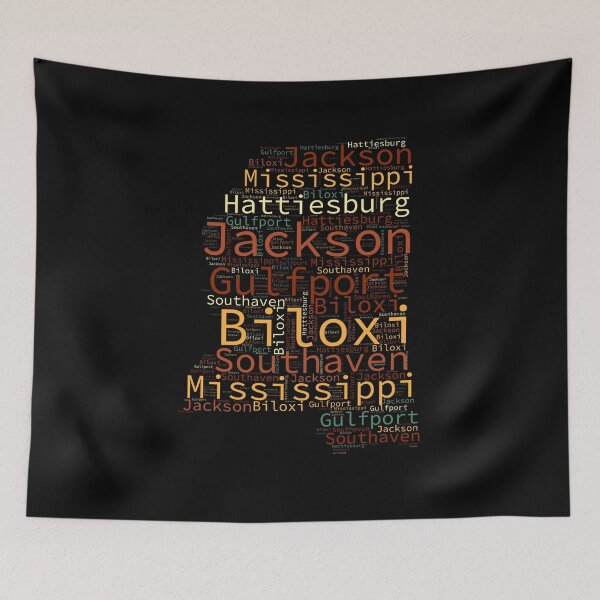 Item preview,  Mississippi State Map and Cities  designed and sold by labatchino10.