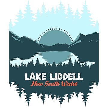 Artwork thumbnail, Lake Liddell New South Wales Australia Lake With Mountain And Pine Tree by Friday NightCo