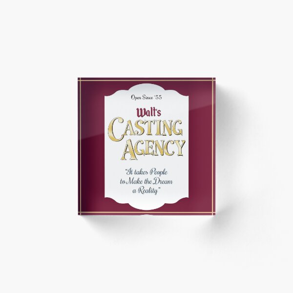 Walt's Casting Agency - Burgundy Acrylic Block