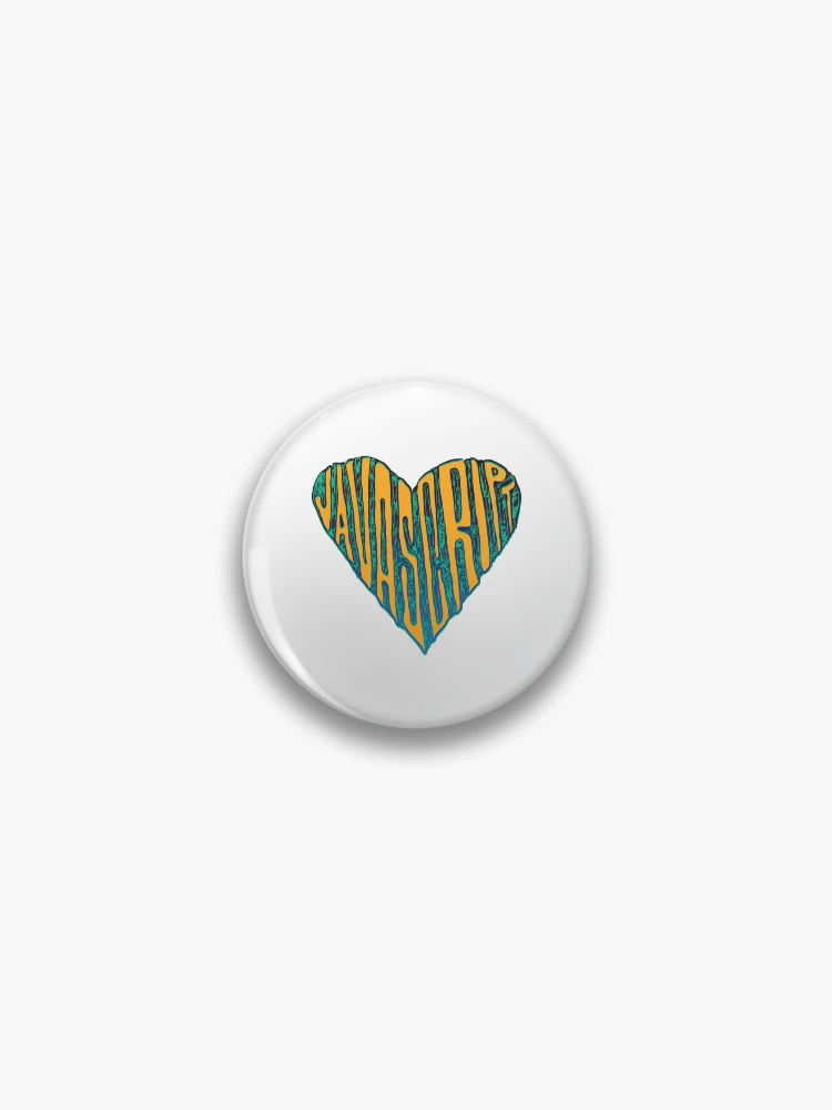 Aperçu 1 sur 3. Badge avec l'œuvre Coeur JavaScript créée et vendue par cheeryscript.