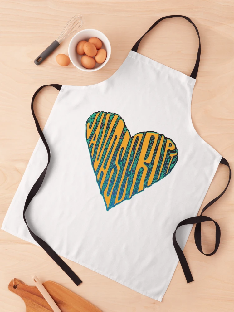 Thumbnail 1 of 6, Apron, JavaScript Heart designed and sold by cheeryscript.