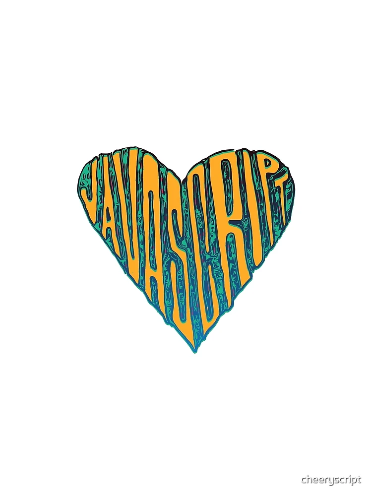 Thumbnail 4 of 4, Graphic T-Shirt, JavaScript Heart designed and sold by cheeryscript.