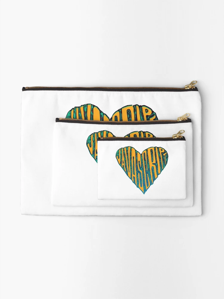 Thumbnail 2 of 4, Zipper Pouch, JavaScript Heart designed and sold by cheeryscript.