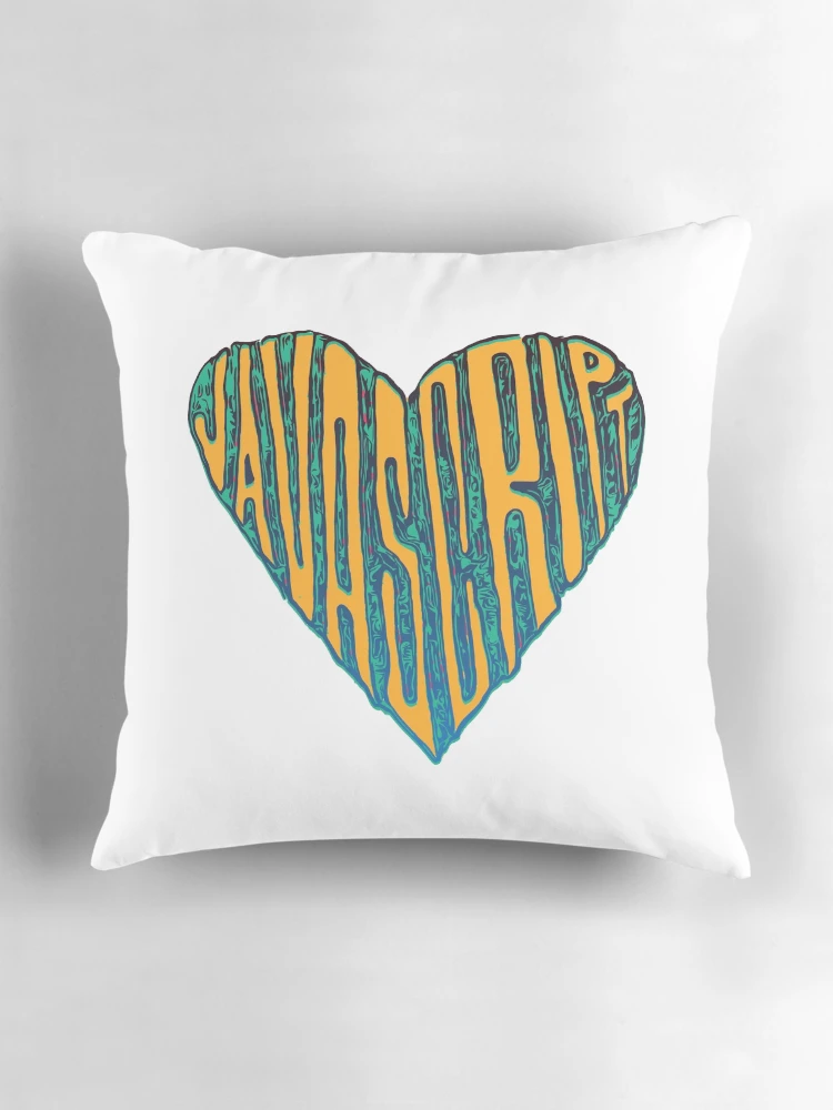 Thumbnail 3 of 4, Pillow, JavaScript Heart designed and sold by cheeryscript.