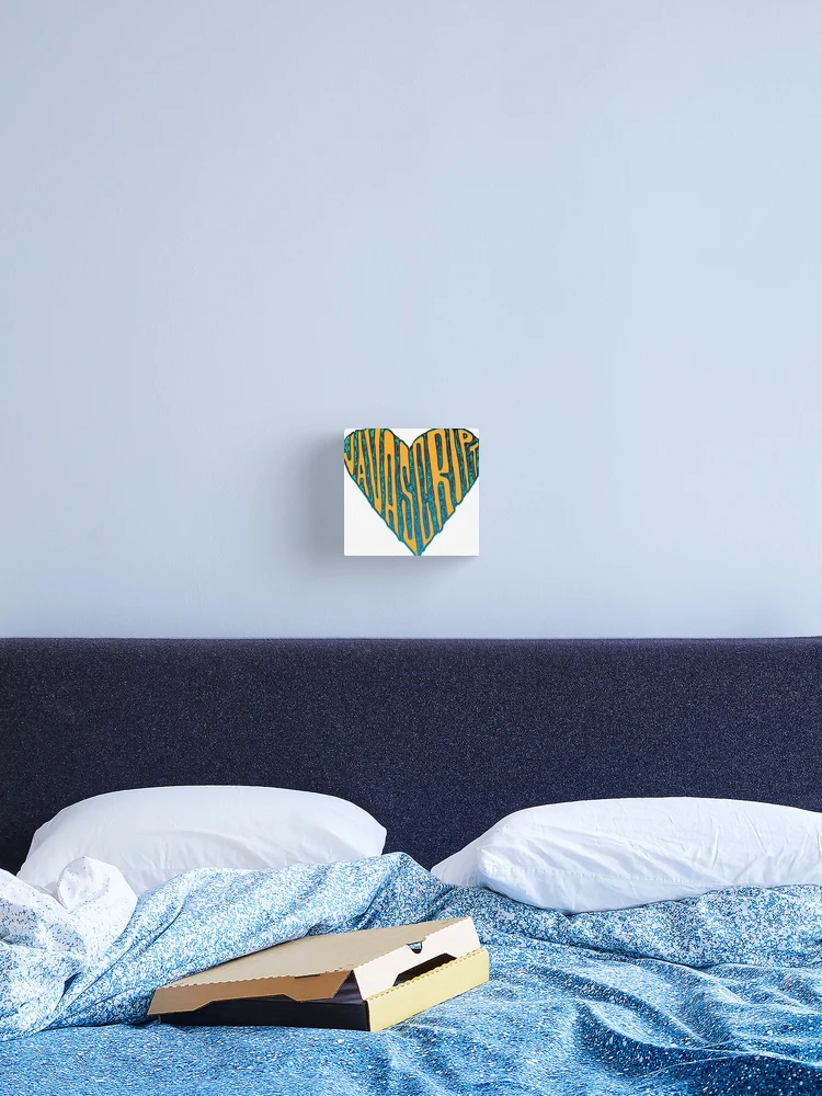 Thumbnail 2 of 3, Canvas Print, JavaScript Heart designed and sold by cheeryscript.