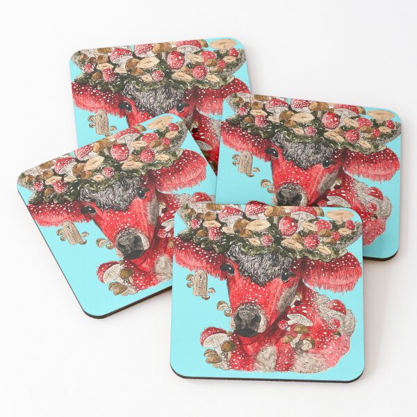 Item preview, Mooshroom Mushroom Cow Water Painting Illustration designed and sold by boscioguidena.