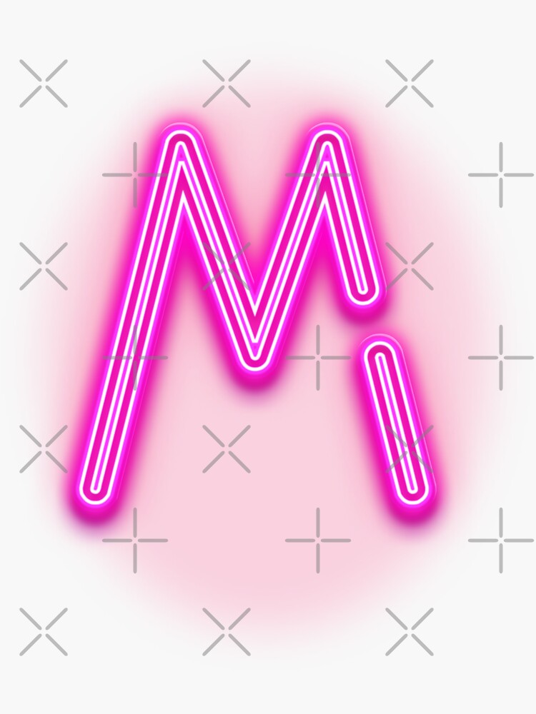 "Neon M Letter" Sticker for Sale by EnchantElsie Redbubble