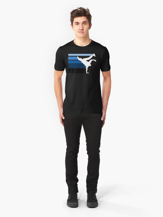 Alternate view of BBOY lines Blu/wht Slim Fit T-Shirt