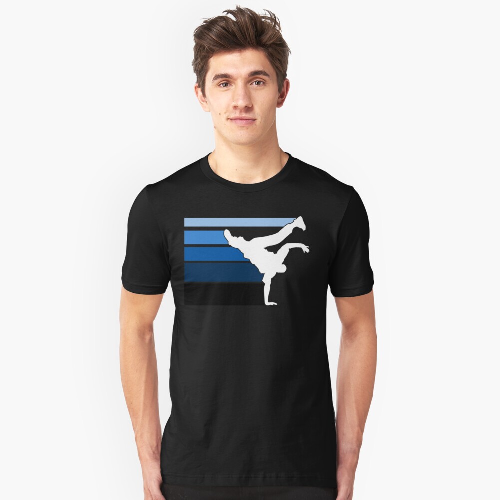 BBOY lines Blu/wht Slim Fit T-Shirt