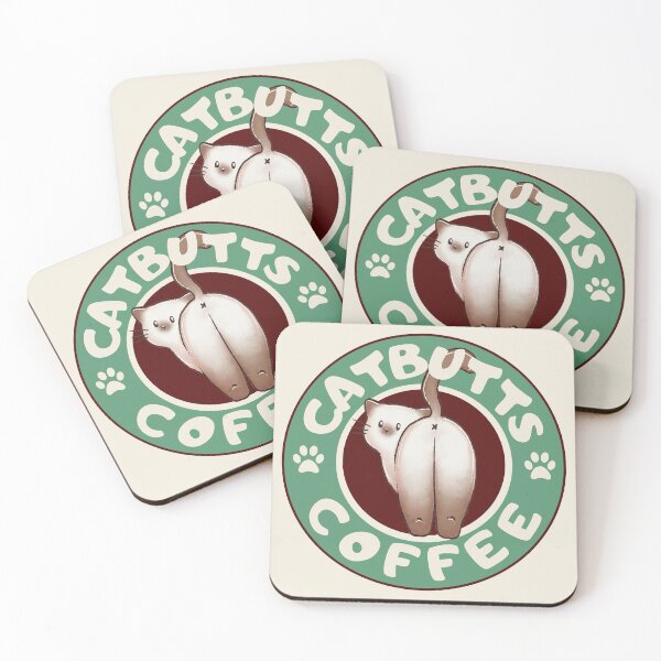 Item preview, Catbutts coffee cat logo designed and sold by Denise, Denisn't.