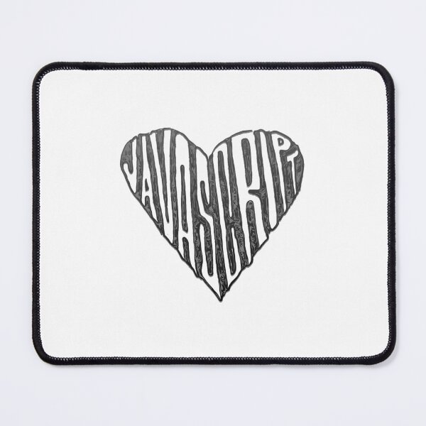Item preview, JavaScript Heart Black and White designed and sold by cheeryscript.
