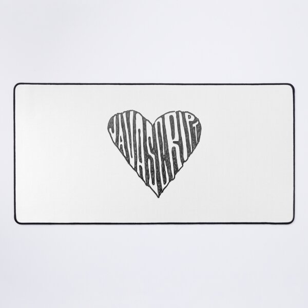 Item preview, JavaScript Heart Black and White designed and sold by cheeryscript.
