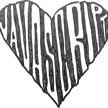 Artwork thumbnail, JavaScript Heart Black and White by cheeryscript