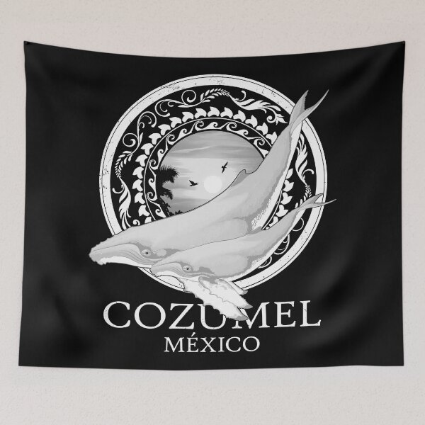 Item preview, Humpback whales Cozumel Mexico designed and sold by NicGrayGraphic.