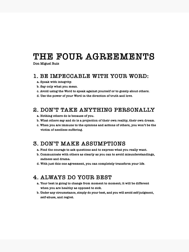 "The Four Agreements Poster" Poster for Sale by illerinzerl Redbubble