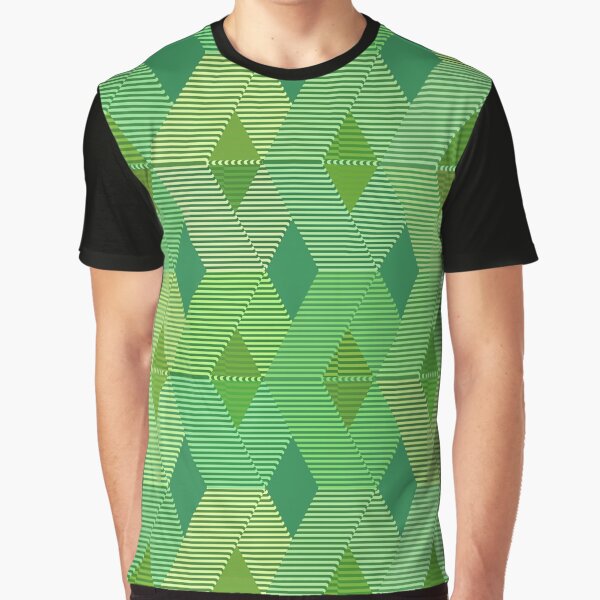 Mid-Century Modern Diamond Print, Jade Green Graphic T-Shirt