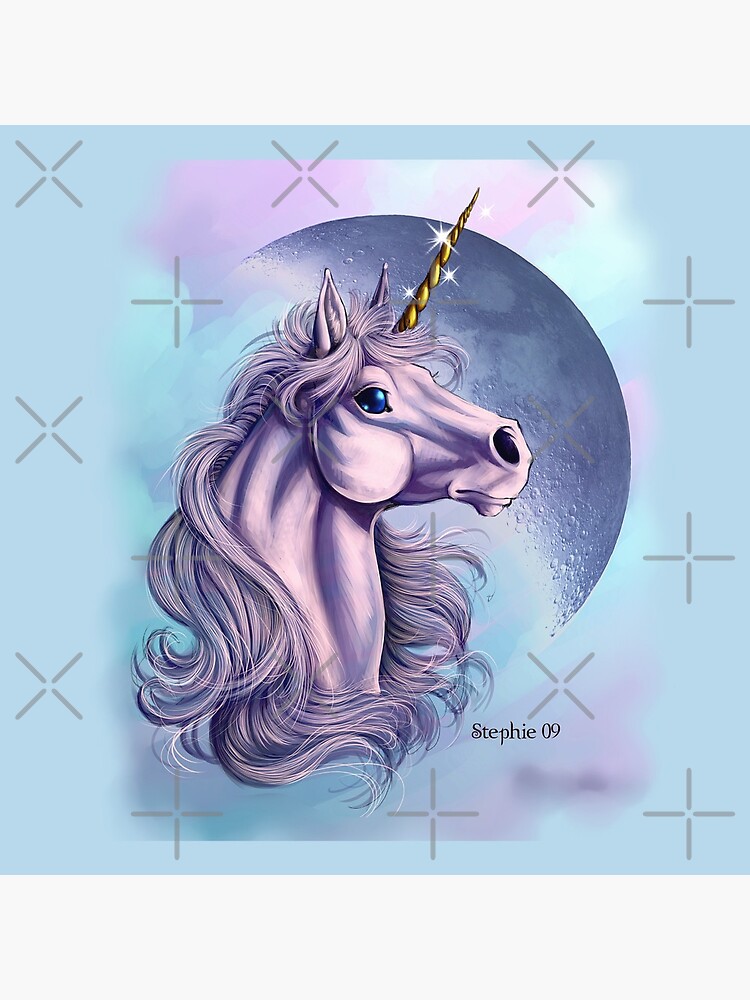 Lunar Unicorn Throw Pillow by cybercat