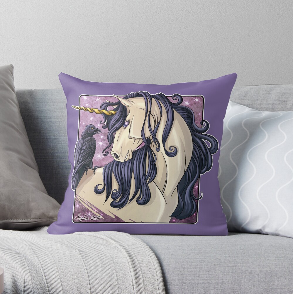 Gothic Unicorn Throw Pillow