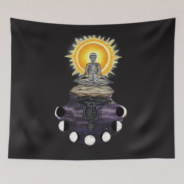 Item preview, Skeleton Yoga Pose Meditation Goth-ic Cool Spiritual designed and sold by ElizabethxJime.