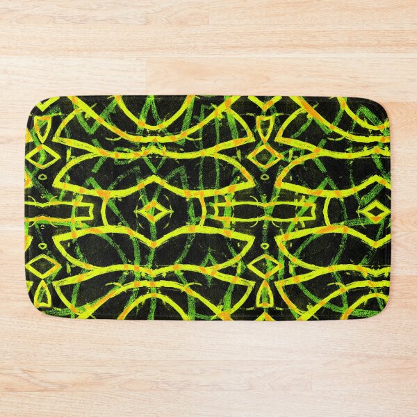 Item preview, Abstract Doodle Retro Pattern Yellow Green designed and sold by Wiggly Lines.