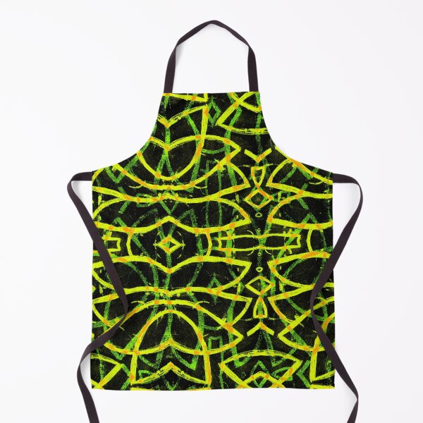 Item preview, Abstract Doodle Retro Pattern Yellow Green designed and sold by Wiggly Lines.