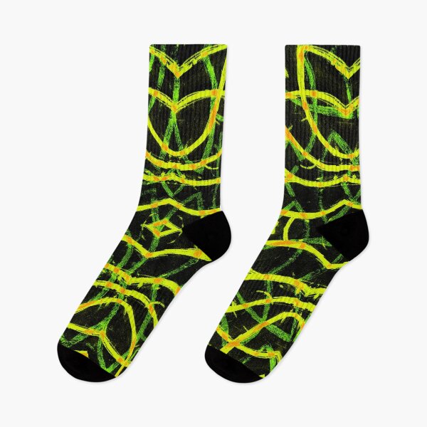 Item preview, Abstract Doodle Retro Pattern Yellow Green designed and sold by Wiggly Lines.