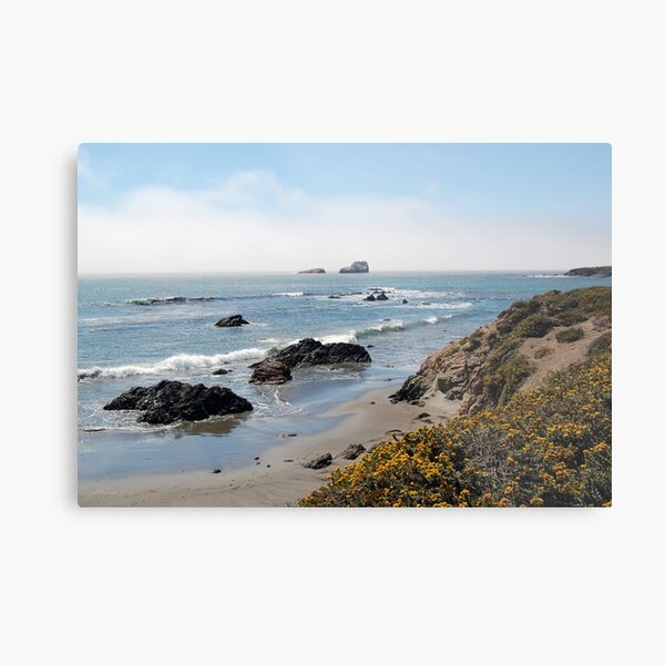 Fog Rolling Coastal Metal Print