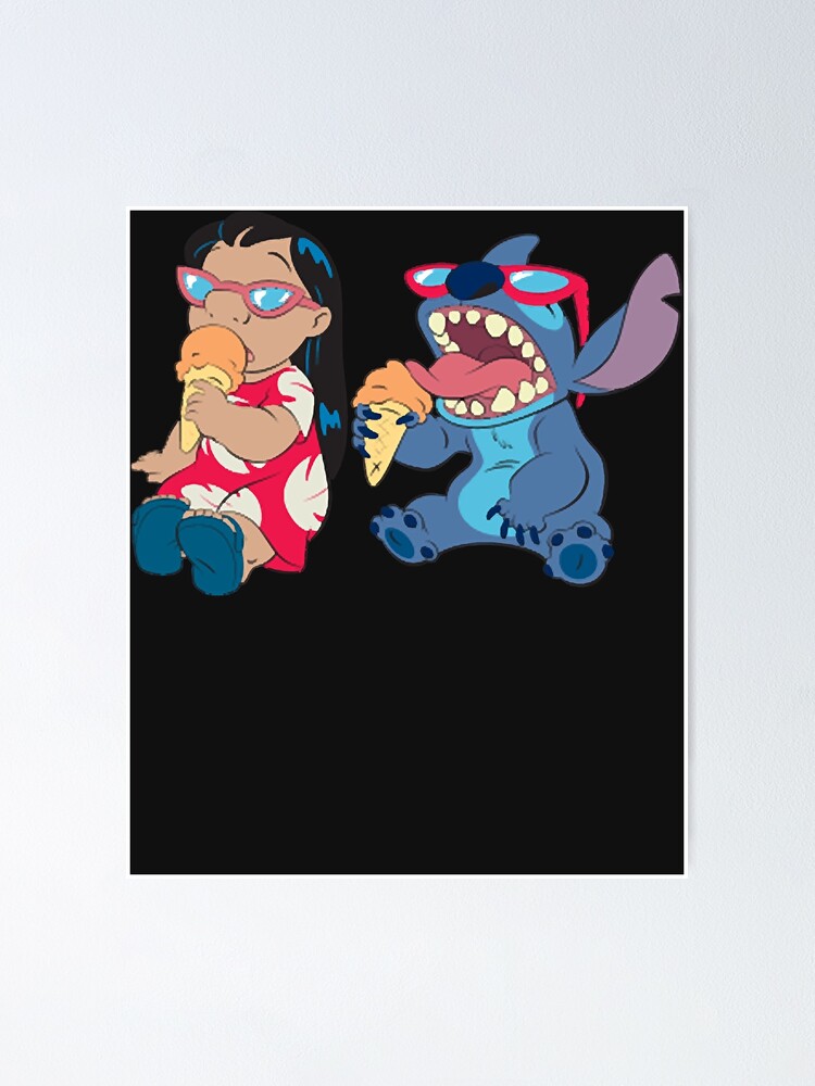 Lilo And Stitch Eating Ice Cream Poster For Sale By Juliehanon