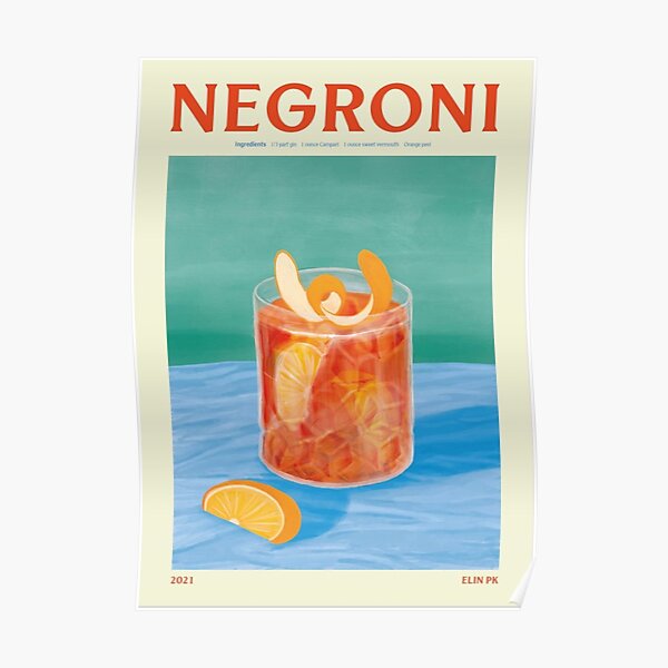 Negroni Drink Poster Poster