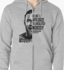 conor mcgregor ( half face quote) Zipped Hoodie