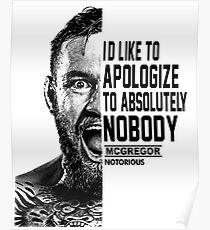 conor mcgregor ( half face quote) Poster