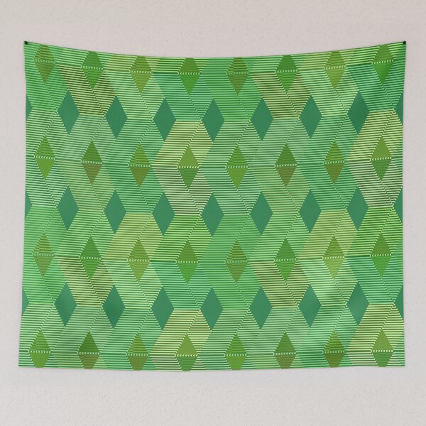Item preview, Mid-Century Modern Diamond Print, Jade Green  designed and sold by Marymarice.
