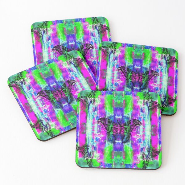 Item preview, Dreamy Butterfly Abstraction, 4, Abstraction, bold colorful abstract playful design inspired by nature designed and sold by Adri Barnard.