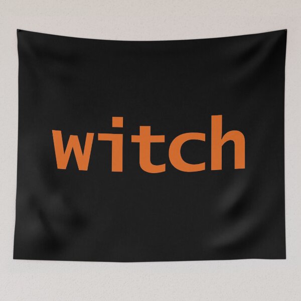 Item preview, Witch Halloween Minimal Typography Orange Text designed and sold by ellenhenry.