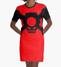 Skull Crossbones Wrenches Nuts Graphic T-Shirt Dress
